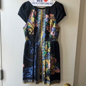 Tibi Baroque Scarf Cap Sleeve Dress